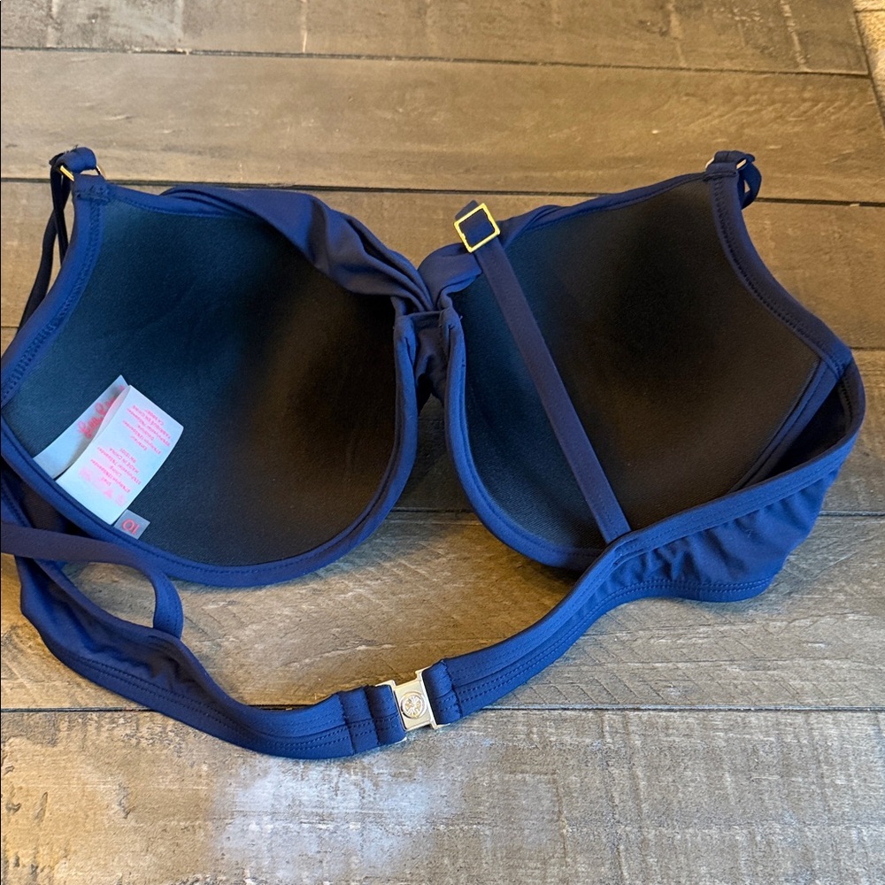 Lilly Pulitzer Blossom Underwire Bikini Top True Navy - Picture 3 of 4